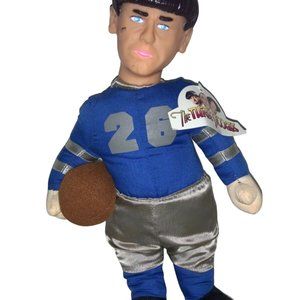 3 THREE STOOGES MOE Football Player Blue #26 One Stop Toys Co Doll W/ Tags